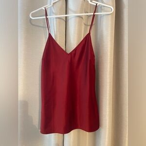 Burgundy silky top lingerie top